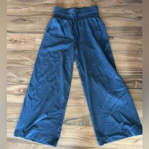 Wide Leg Sweatpants - Navy Blue